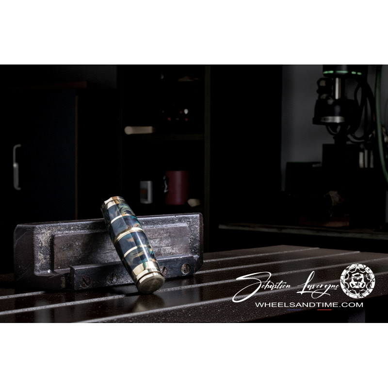 ventru 24 mm 18650 marbré bleu/vert ( pret a partir )