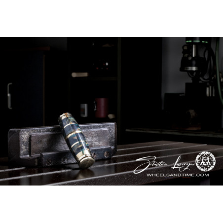 ventru 24 mm 18650 marbré bleu/vert ( pret a partir )