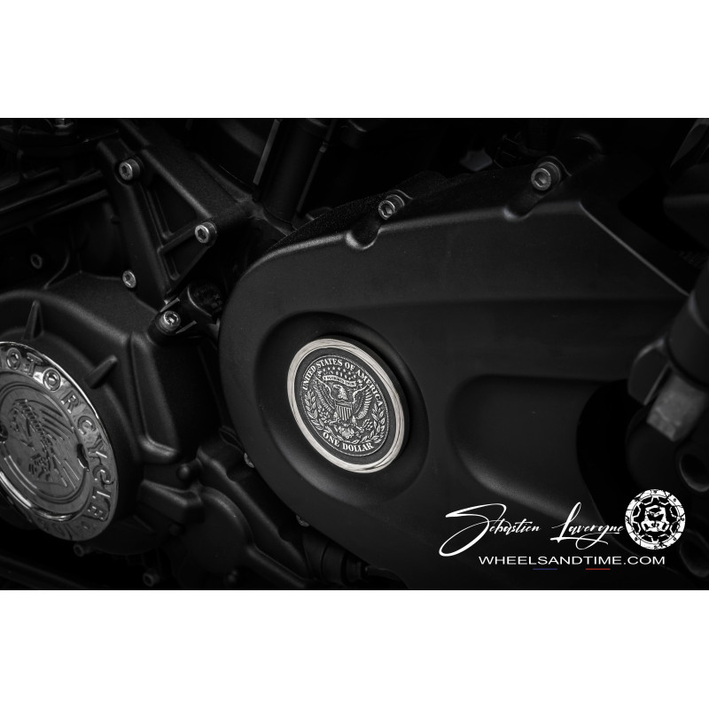 INSERT de carter  "one dollar"-gravure moto personnalisée