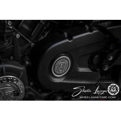 belt cover insert " one dollar "custom motorcycle engraving