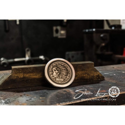 belt cover insert " indian skull " brass