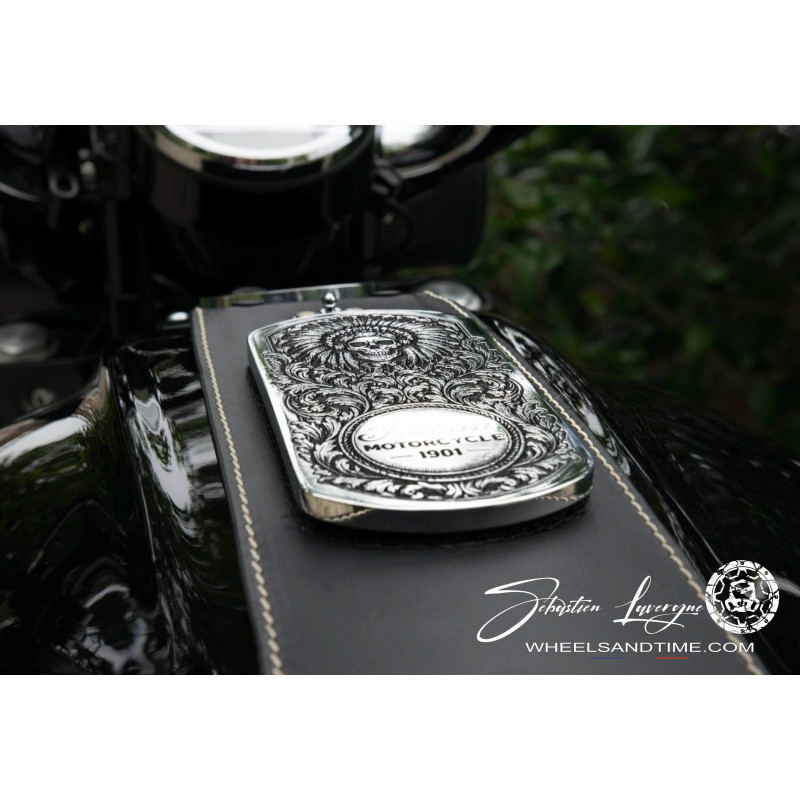 TANK INSERT " SKULL CHEF "-velcro-custom motorcycle part