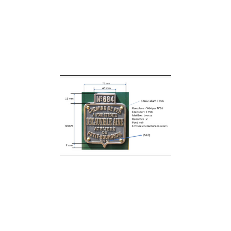 plaques laiton sur mesures ( la paire ) - (reservé)